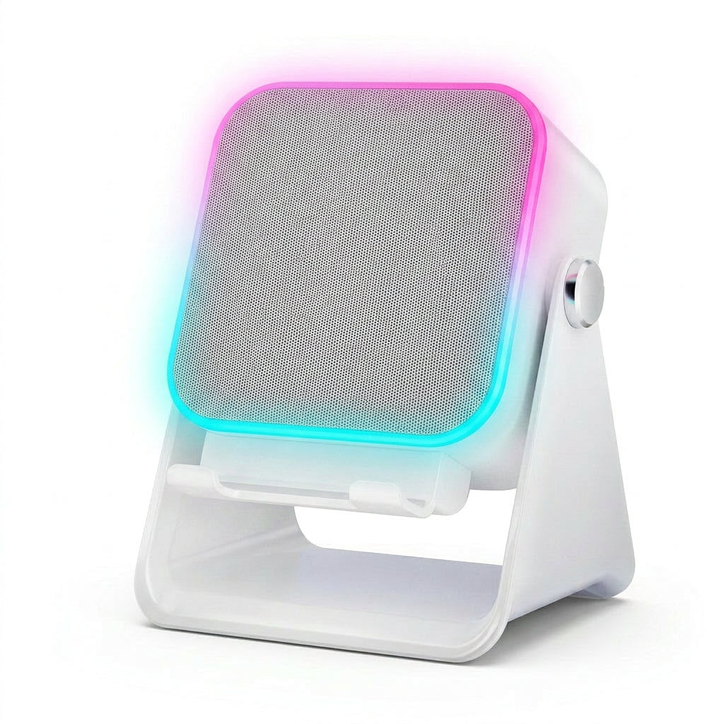 BoomGlow 5-in-1 white RGB speaker stand